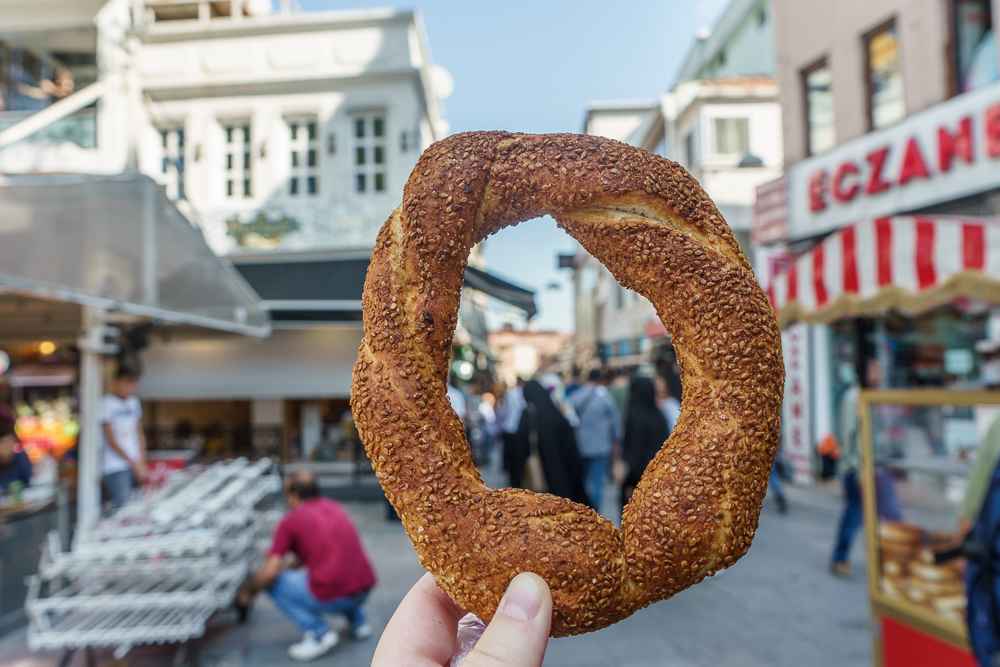 Simit, also known as Turkish bagel, is the perfect snack on-the-go.