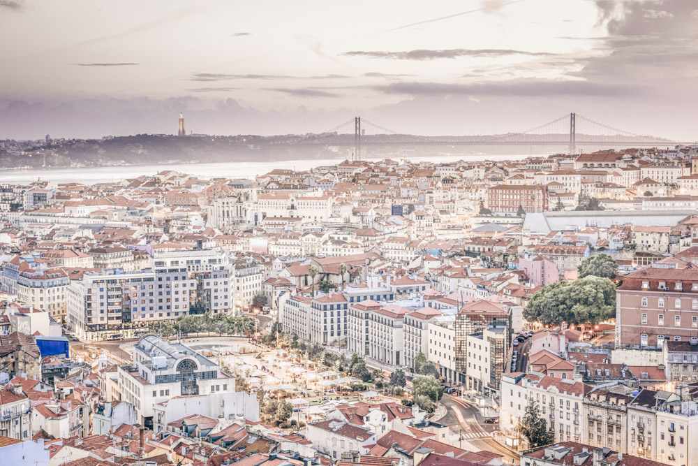 3 Days in Lisbon: Panoramic view of central Lisbon in the evening