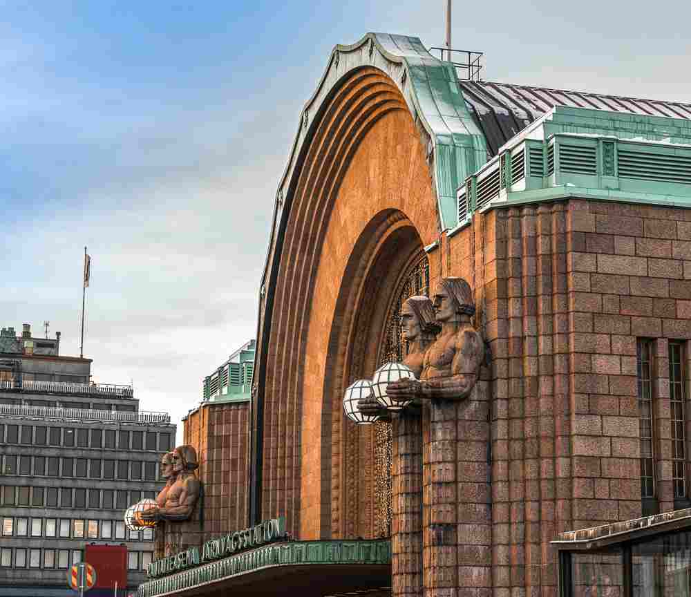 The Helsinki Central Station is the last stop on this free self-guided Helsinki walking tour.