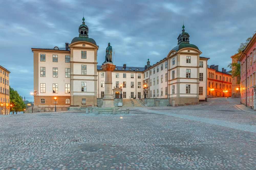 What to see in Stockholm: Exterior of the Wrangel Palace, a historic townhouse and former residence of the Swedish Royal Family.