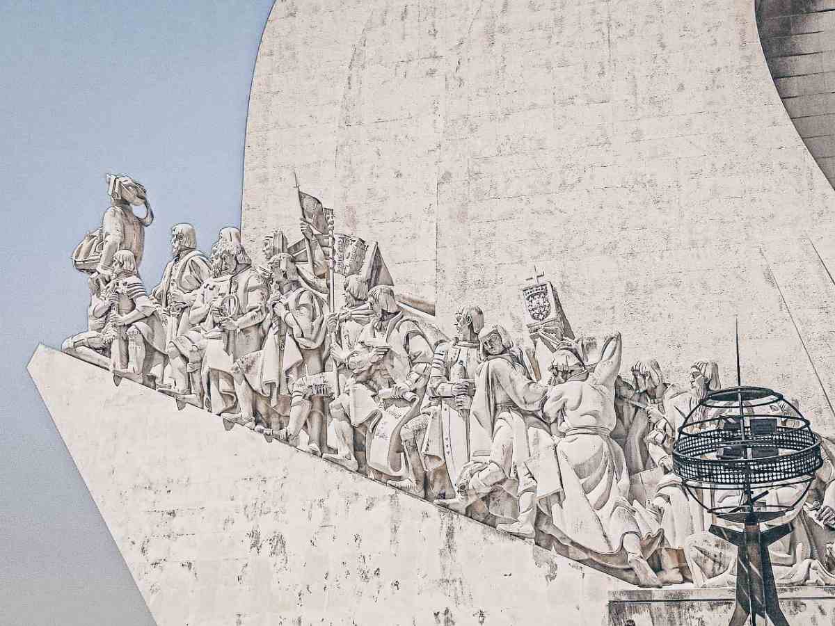 Things to see in Lisbon: Monument to the Discoveries, a lovely frieze of 33 historical figures.