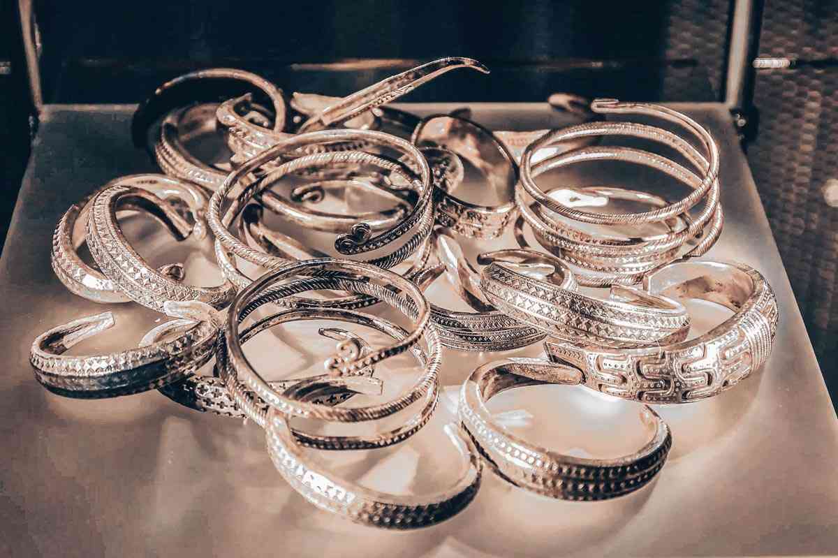 Stockholm History Museum: Gold bracelets inside the Gold Room.