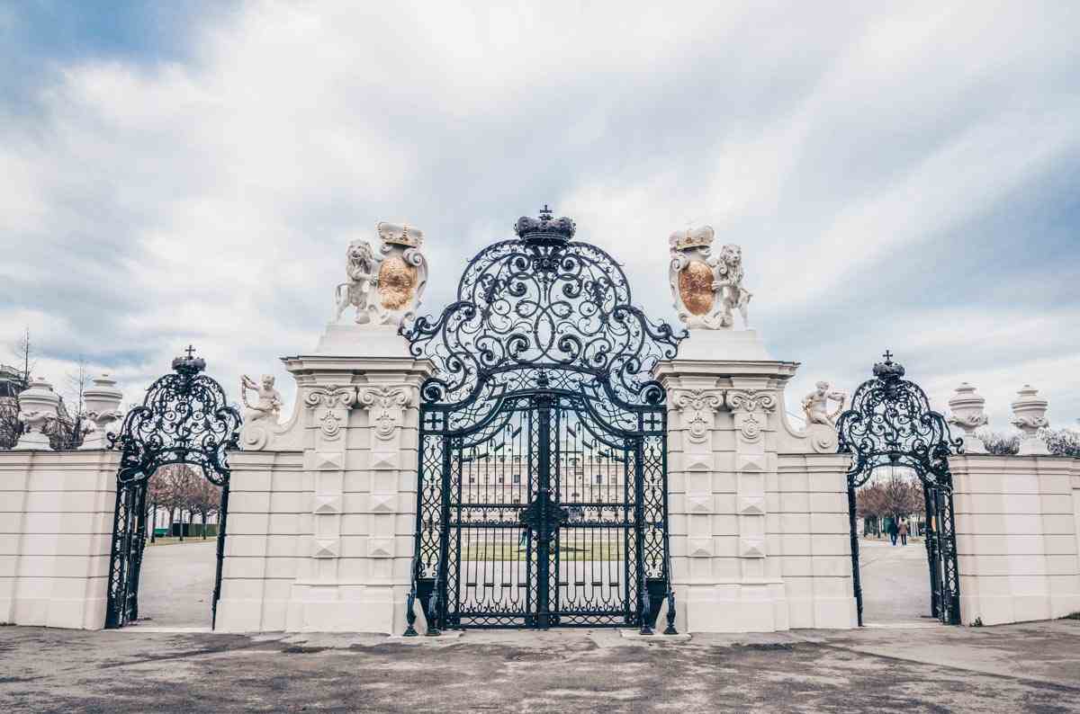 The lovely wrought-iron entrance gate of the Upper Belvedere Palace in Vienna