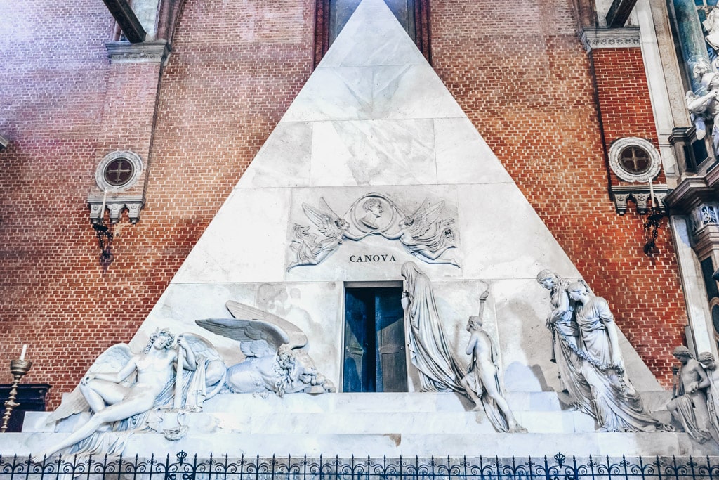 The colossal Canova’s Mausoleum in the Frari Church in Venice, Italy. Pc: Bill Perry/Shutterstock.com