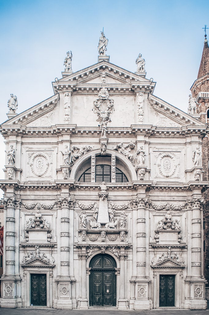 The beautiful facade of the San Moisè Church (Chiesa di San Moisè) in Venice, Italy.