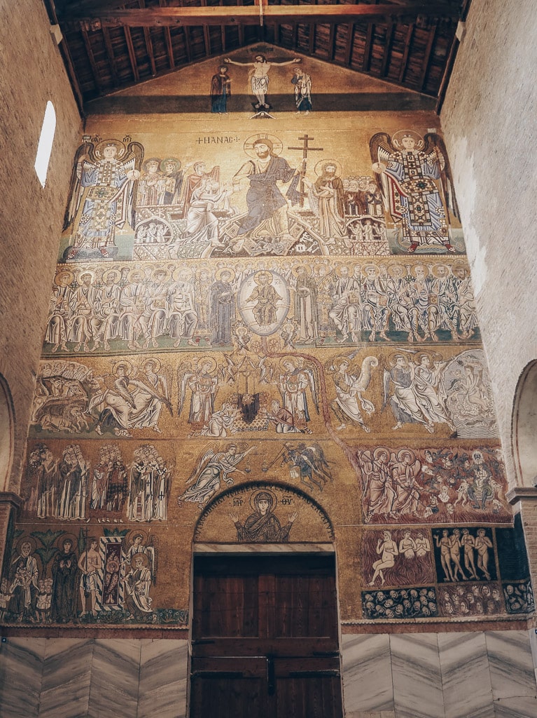 The stunning mosaic of the Last Judgment in the Torcello Basilica near Venice. PC: Sailko, CC BY 3.0 <https://creativecommons.org/licenses/by/3.0>, via Wikimedia Commons