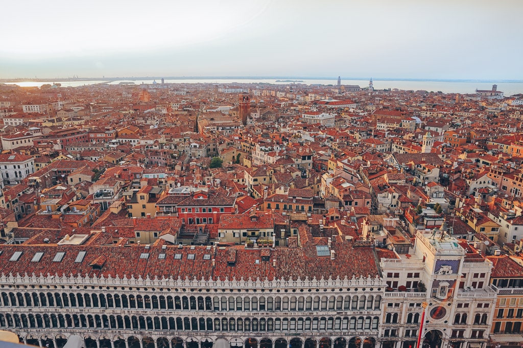 A fantastic panorama of Venice from the St. Mark's Bell Tower (Campanile)