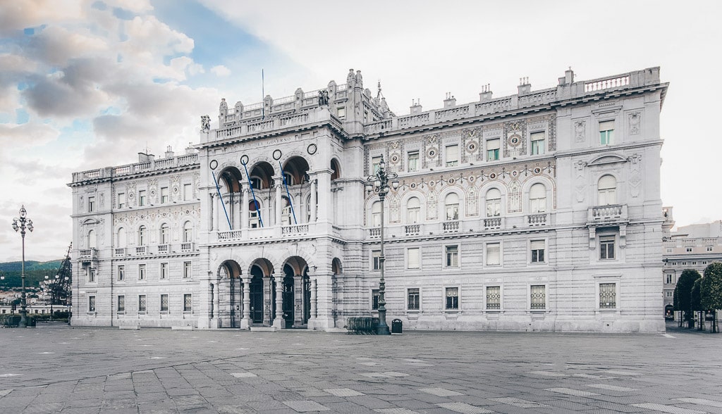 The impressive Palace of the Government in the grandiose Piazza dell'Unità d'Italia in Trieste.
