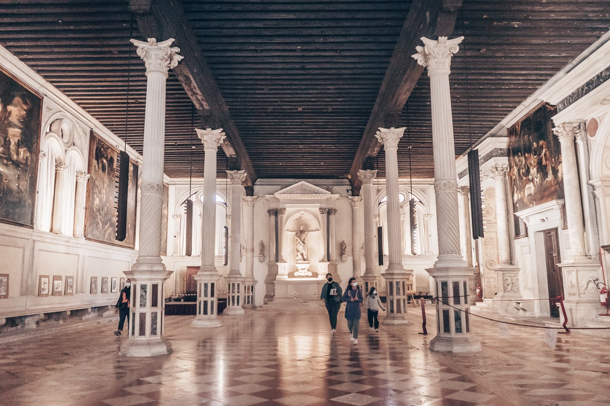 Venice attractions: The Sala Terrana in the Scuola Grande di San Rocco