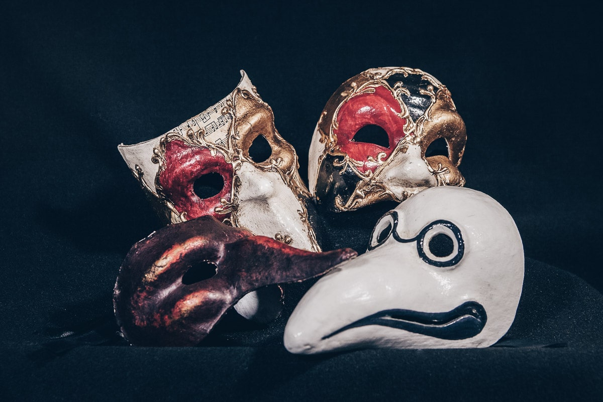Venice Souvenirs: A variety of authentic Venetian masks