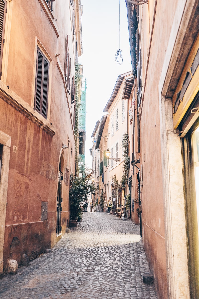 A picturesque little street in the Jewish Ghetto of Rome, Italy