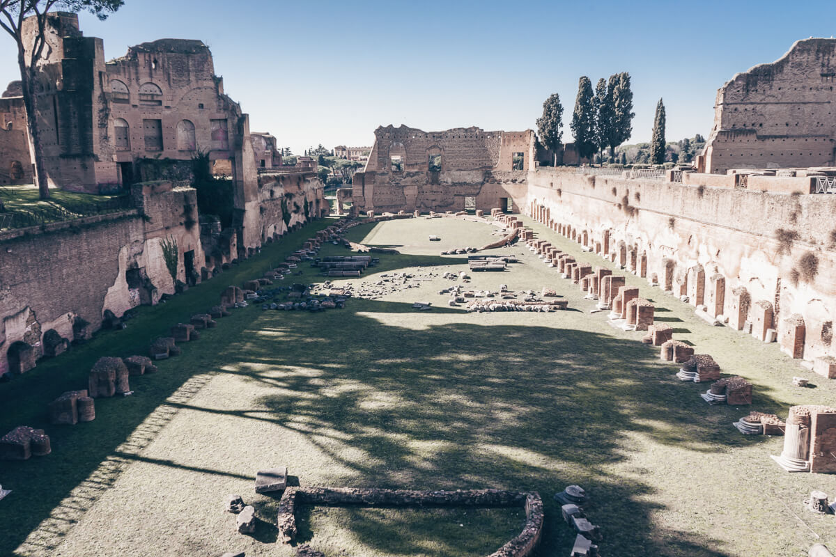 The Stadium of Domitian on the Palatine Hill in Rome, Italy