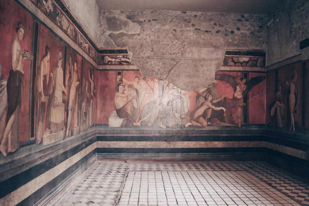 Visit Pompeii: The striking cycle of frescoes in the Villa of the Myteries