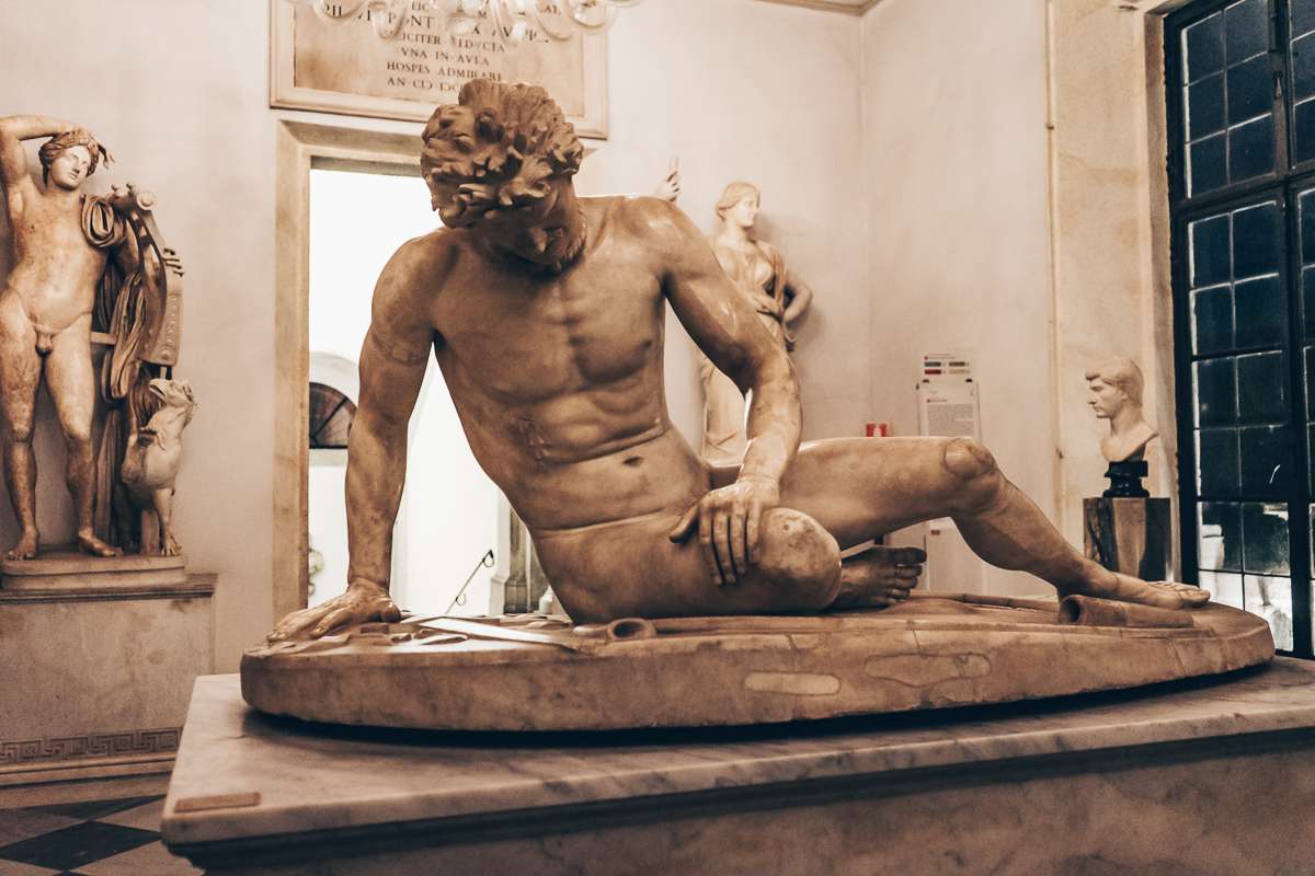 The wonderfully evocative Dying Gaul statue in the Capitoline Museums in Rome