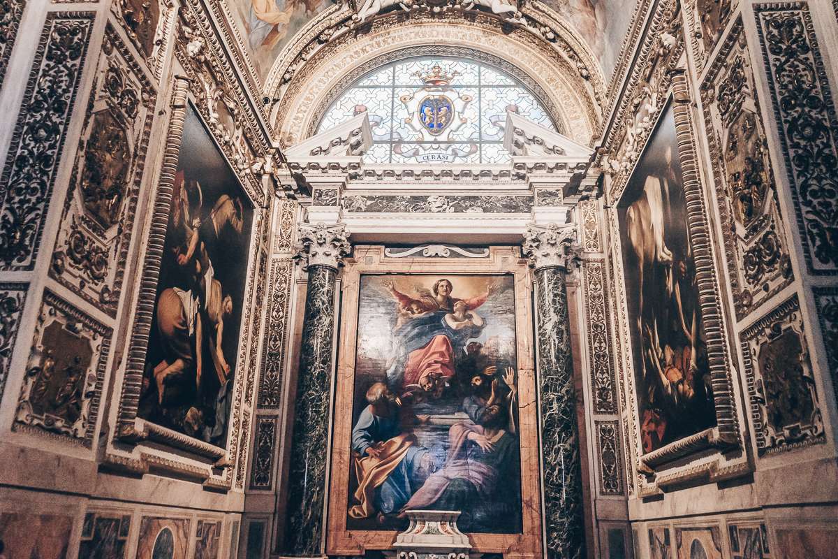 Caravaggio Rome: Caravaggio's two paintings in Cerasi Chapel, Basilica of Santa Maria del Popolo in Rome