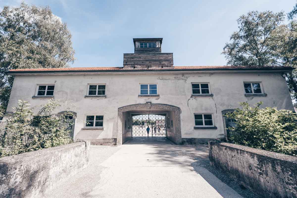 The gatehouse of the Dachau Concentration Camp in Munich
