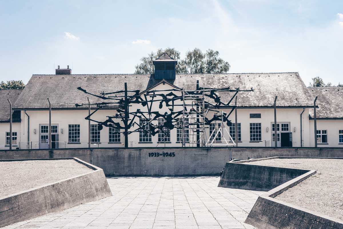 The poignant International Monument of the Dachau Concentration Camp Memorial