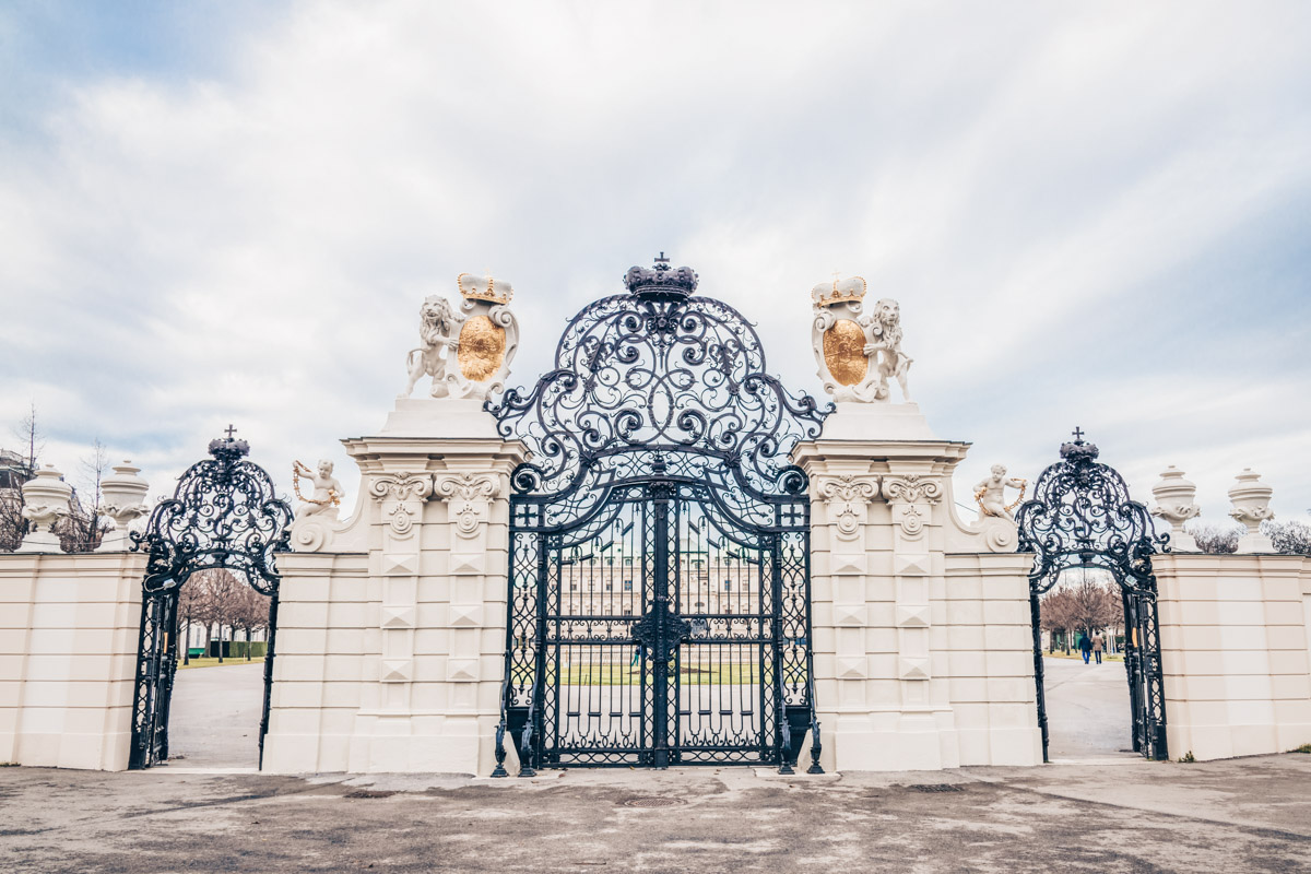 The lovely wrought-iron entrance gate of the Upper Belvedere Palace in Vienna