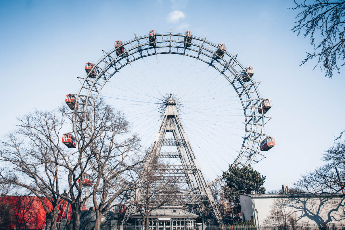 The iconic Giant Ferris Wheel of the Prater Amusement Park is a must-see during three days in Vienna
