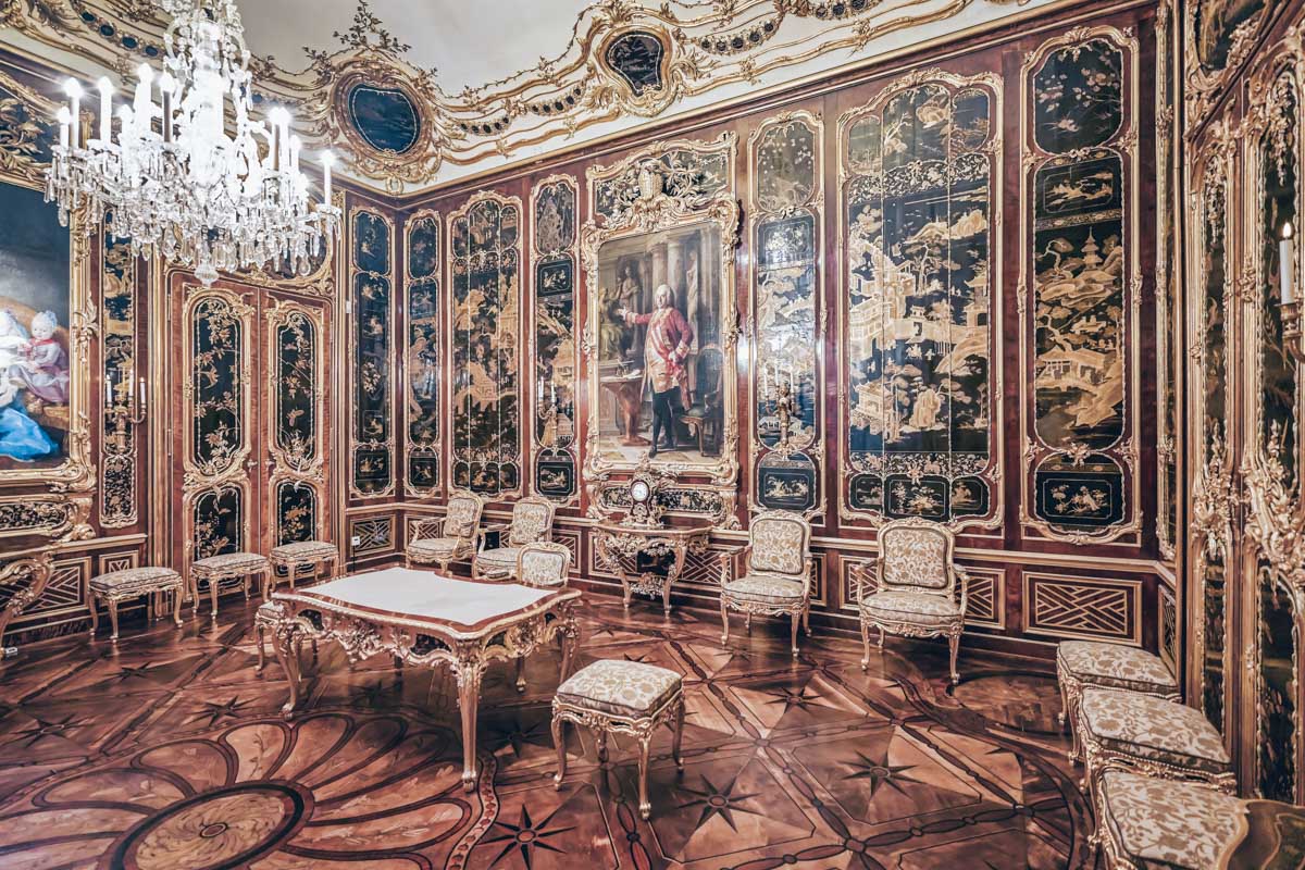 The glistening interior of the the Vieux-Laque Room of Schönbrunn Palace in Vienna. PC: Marco Brivio - Dreamstime.com