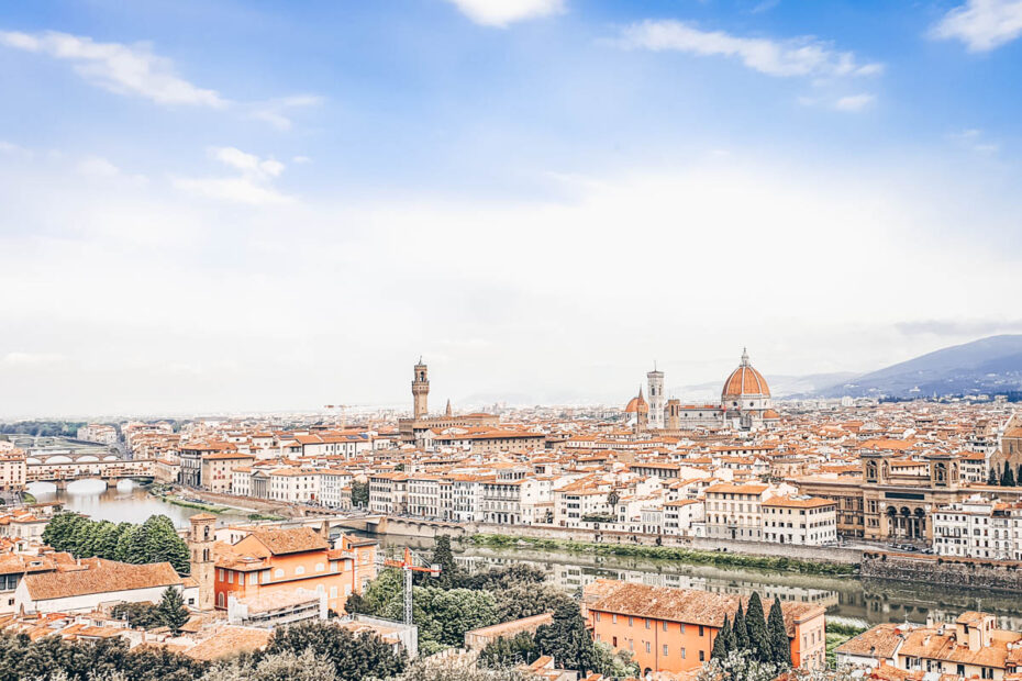 Beautiful panorama of Florence and the Duomo Complex from Piazzale Michelangelo