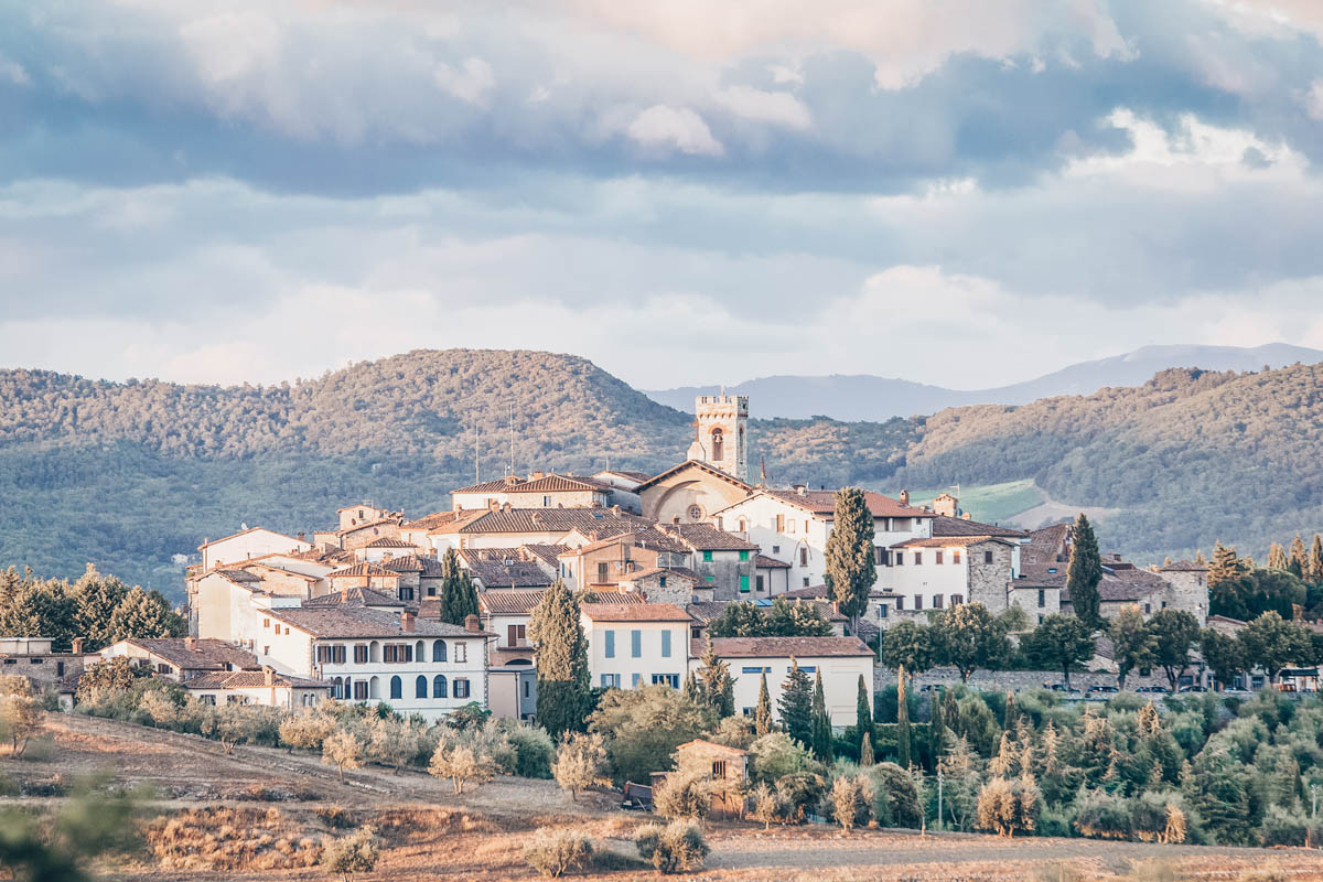 The village of Radda in Chianti at sunset 