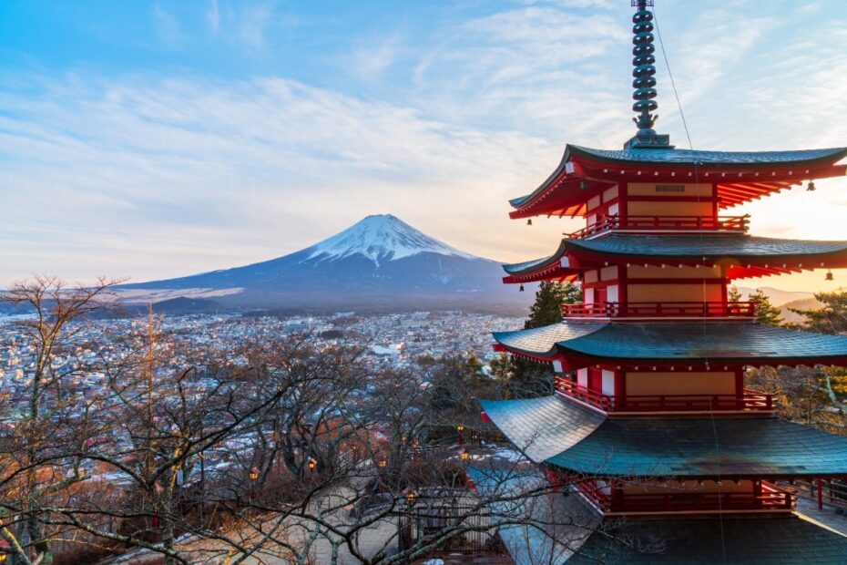 Chureito Pagoda with Mount Fuji in the background